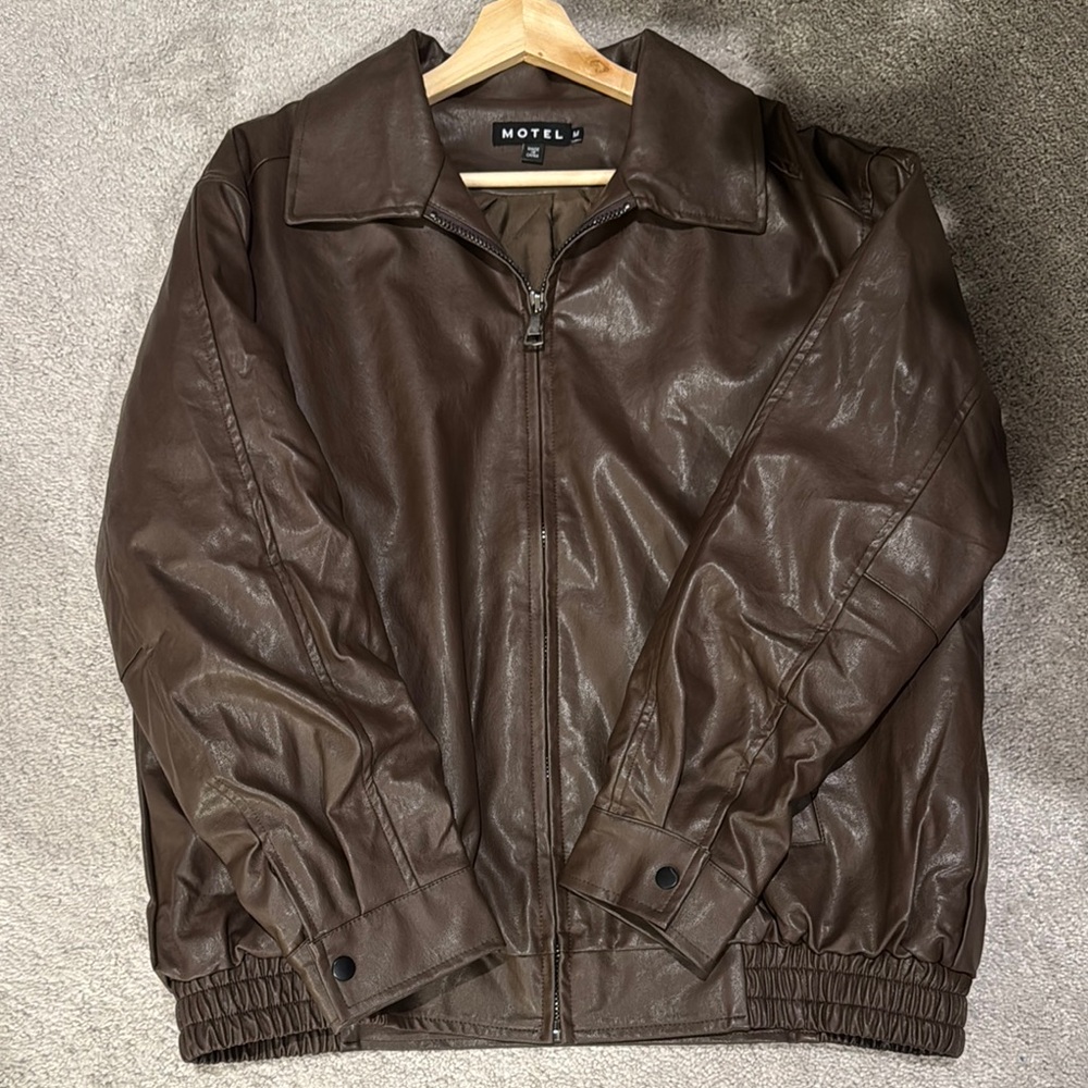 Brown leather jacket